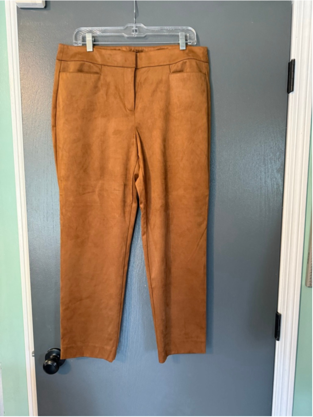 Women's LOFT Brown Faux Suede Trousers Size 10